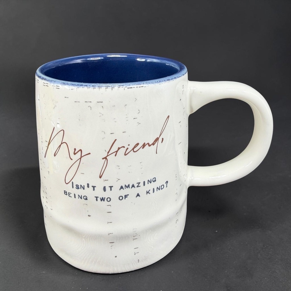 DEMDACO‎ My Friend Two of a Kind Ceramic Coffee Mug Blue White Better Together